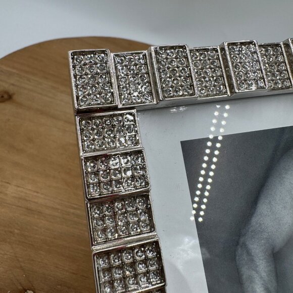 AARON BROTHERS 4 x 6 bling crystal frame shiny bright silver tone picture frame - Picture 3 of 9
